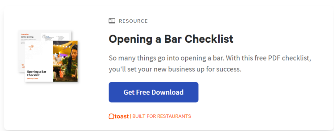 Opening a Bar Checklist